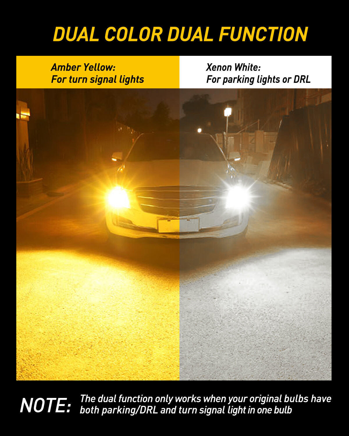 CANBUS 7443 7444NA Switchback LED Bulbs with Built-in Resistor Anti Hyper Flash