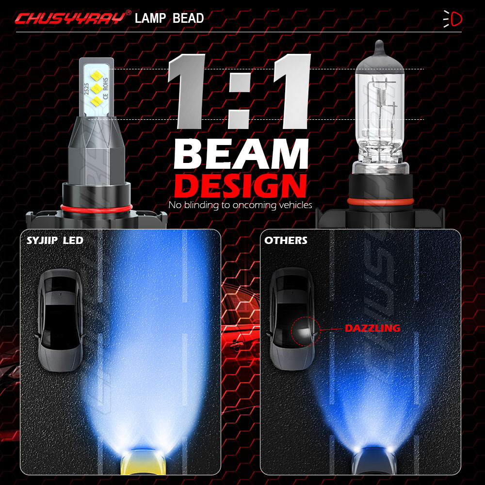 For Ford Escape 2008-2012 5202 H16 LED Fog Light Bulbs 6000K White 80W