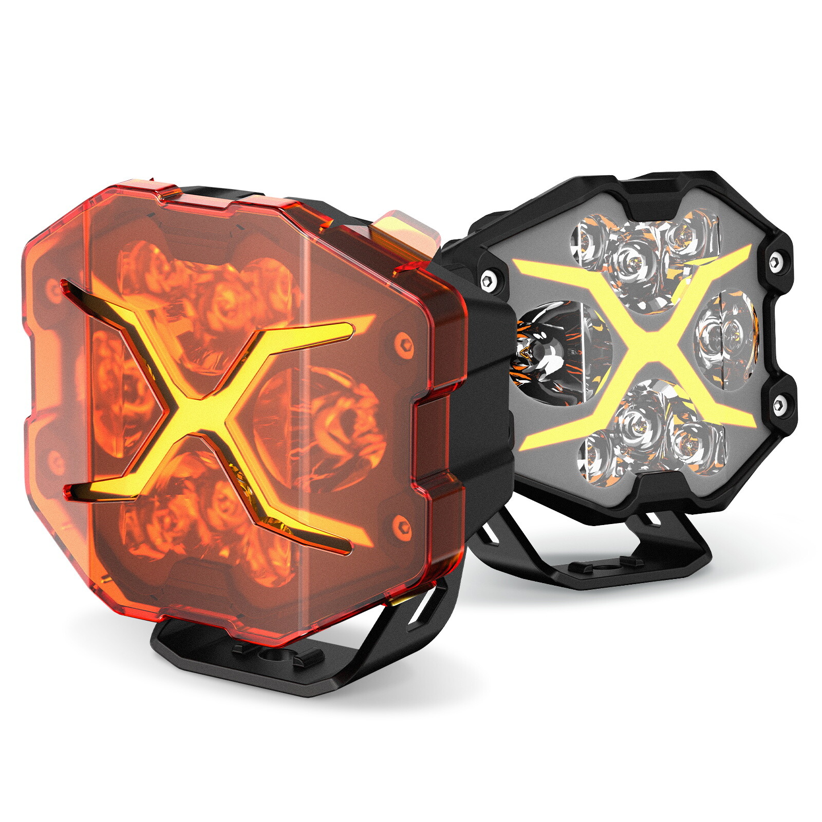 2 PCS NOVSIGHT X Series 4“ LED Pod Lights 6000LM Off Road Car Work Driving Lamp