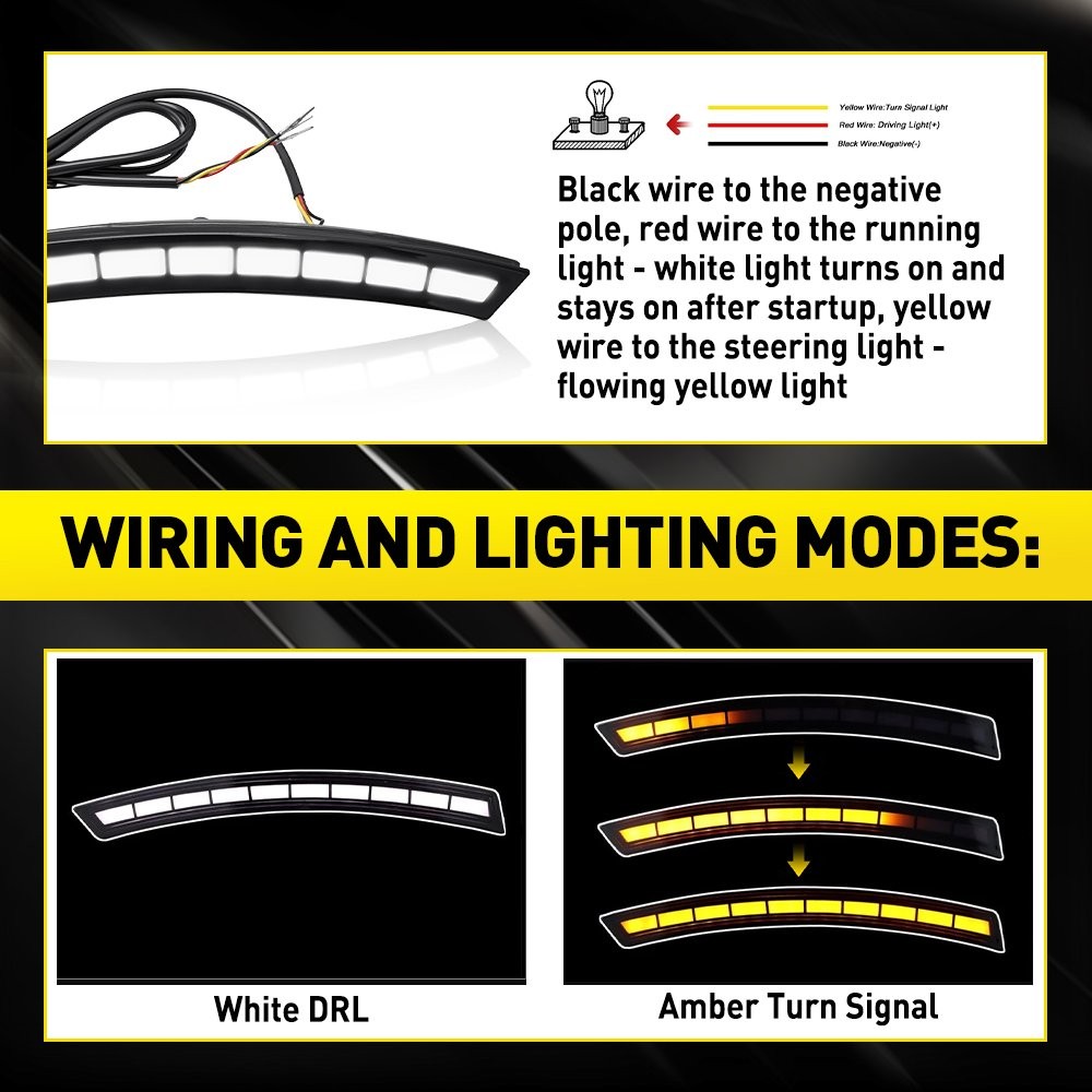 Daytime Running Light Side LED Smoked For Honda CR-V 2023 2024 Amber White 2-20X