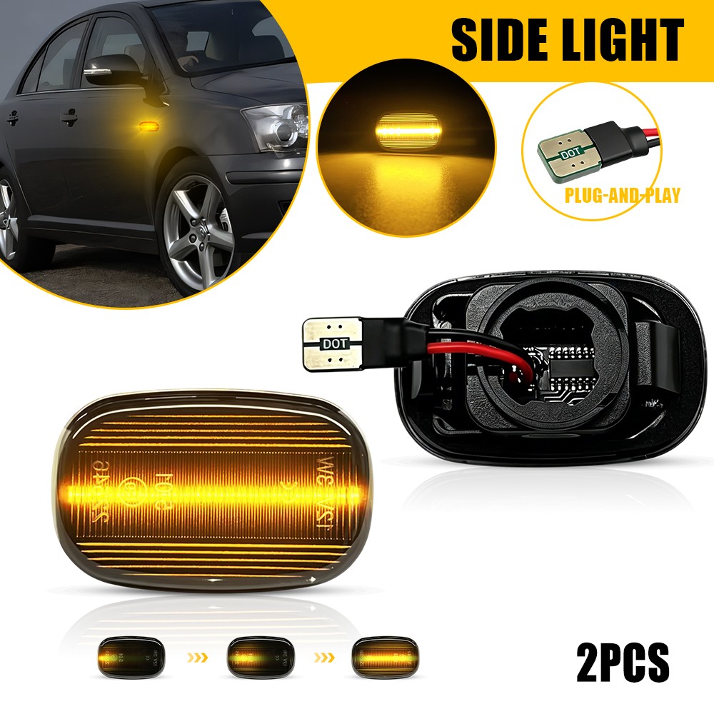 Sequential Amber LED Side Marker Lights For Toyota 1991-2007 Front Left & Right