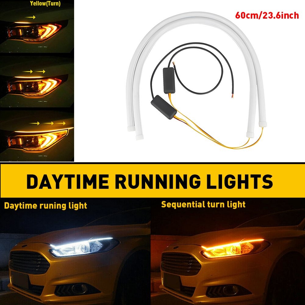 AUXITO Flexible Car Soft Tube Guide LED Lamp Strip DRL Daytime Running Light DRL