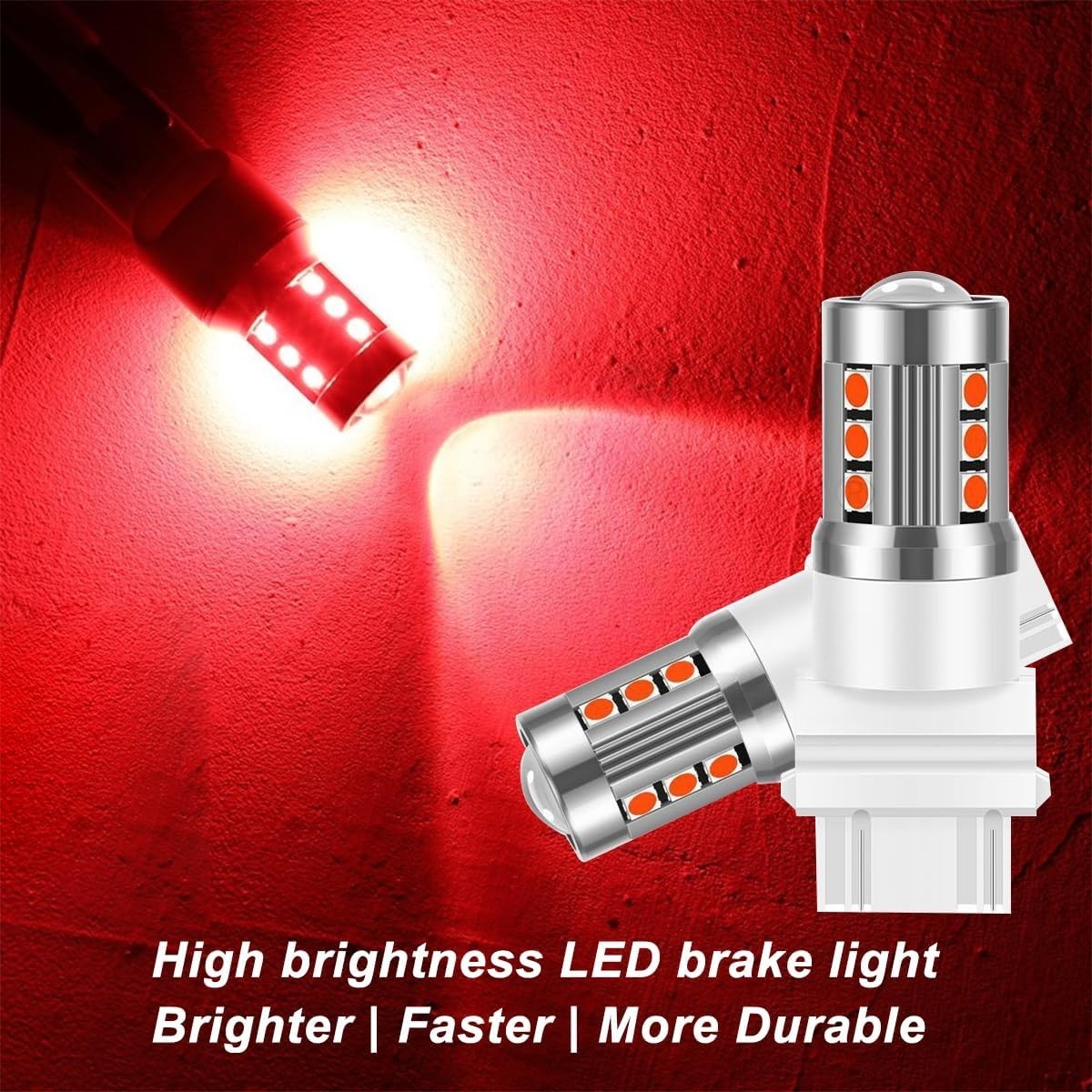 Durable Aviation Aluminum 3157 T25 LED Turn Signal Bulbs – 50000 Hour Life