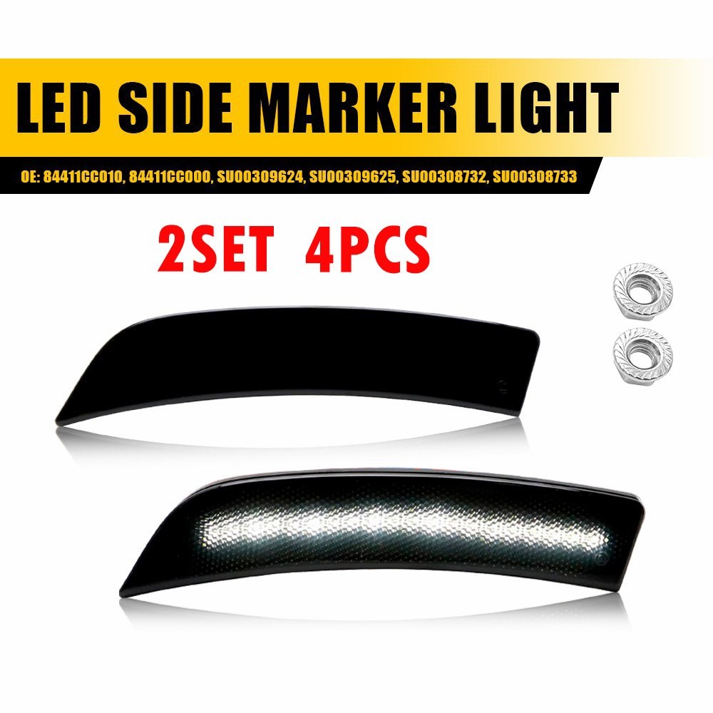 4PC White LED Side Marker Lights For 2022 23 2024 Toyota GR86 ZN8 Subaru BRZ P