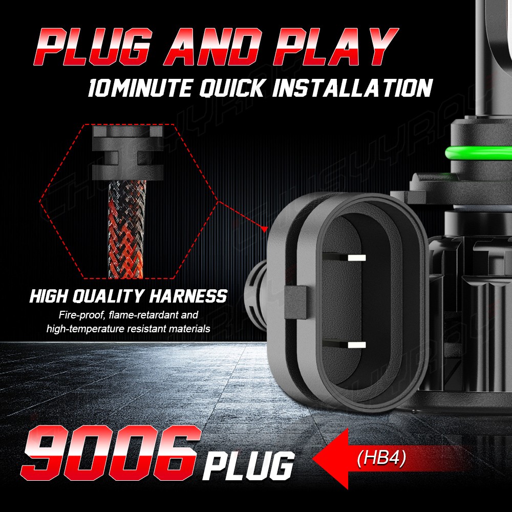 Chusyyray 80W 9006 HB4 LED Headlight Bulbs Low Beam Kits 6000K 8000LM Z3 Series