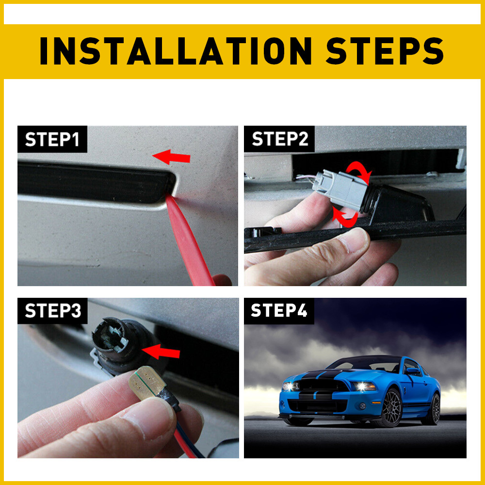 2x Amber LED Side Front Lamps Marker Lights Fit Reflector 2010-2014 Ford Mustang