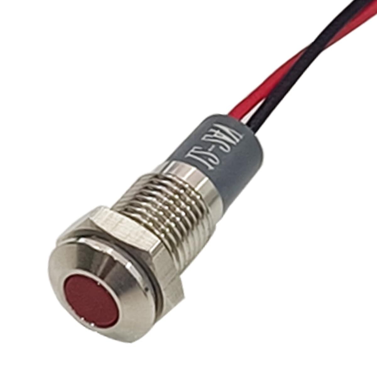 8mm/0.31″ Signal Indicator Light, AC/DC 12V-24V Waterproof Panel Warning Lamps