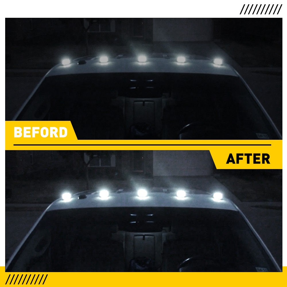 5X Clear White LED Cab Roof Marker Lights For Ford F-250 F250 Super Duty 1999-16