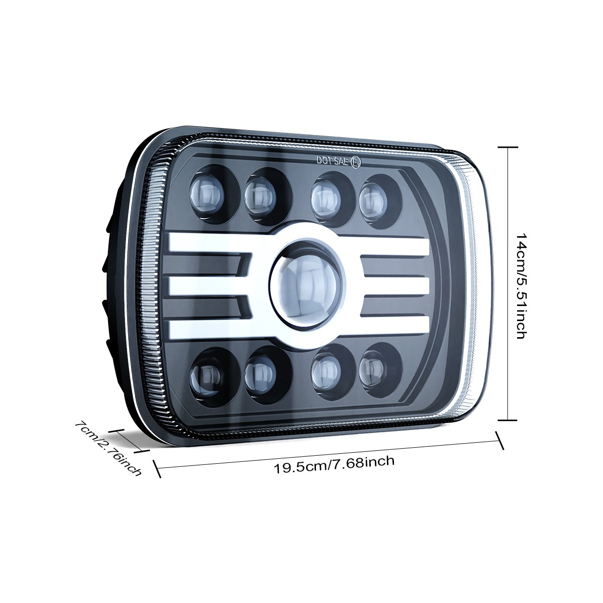 fit Chevrolet C10 C20 C30 K10 K20 K30 7×6 5×7″ inch LED Headlight High-Low Beam