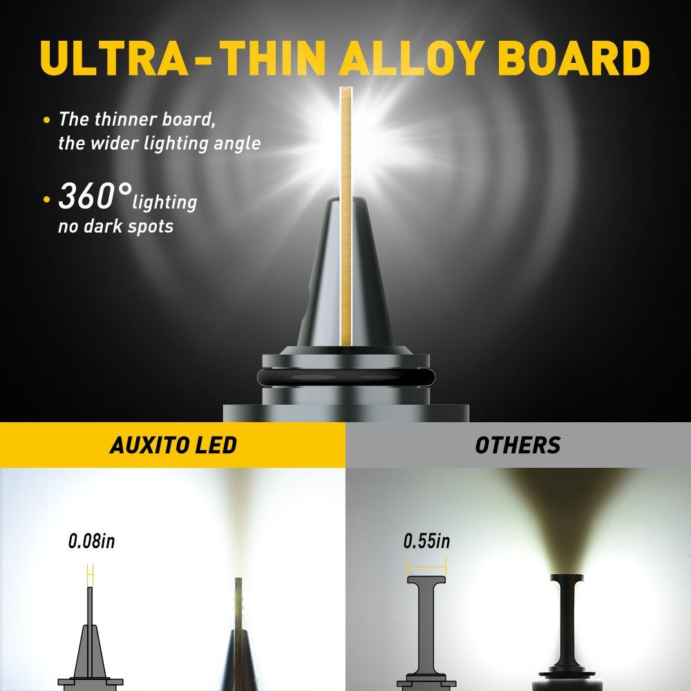 2X AUXITO 9006 LED Headlight Bulb Low Kit Beam Free Super Error Bright White