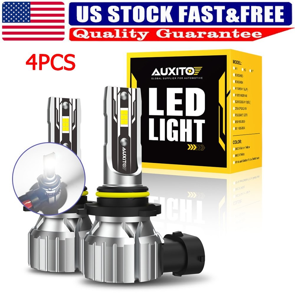AUXITO CANBUS 40000LM 6500K White 60W HB3 9005 LED Headlight Bulb High Low Beam