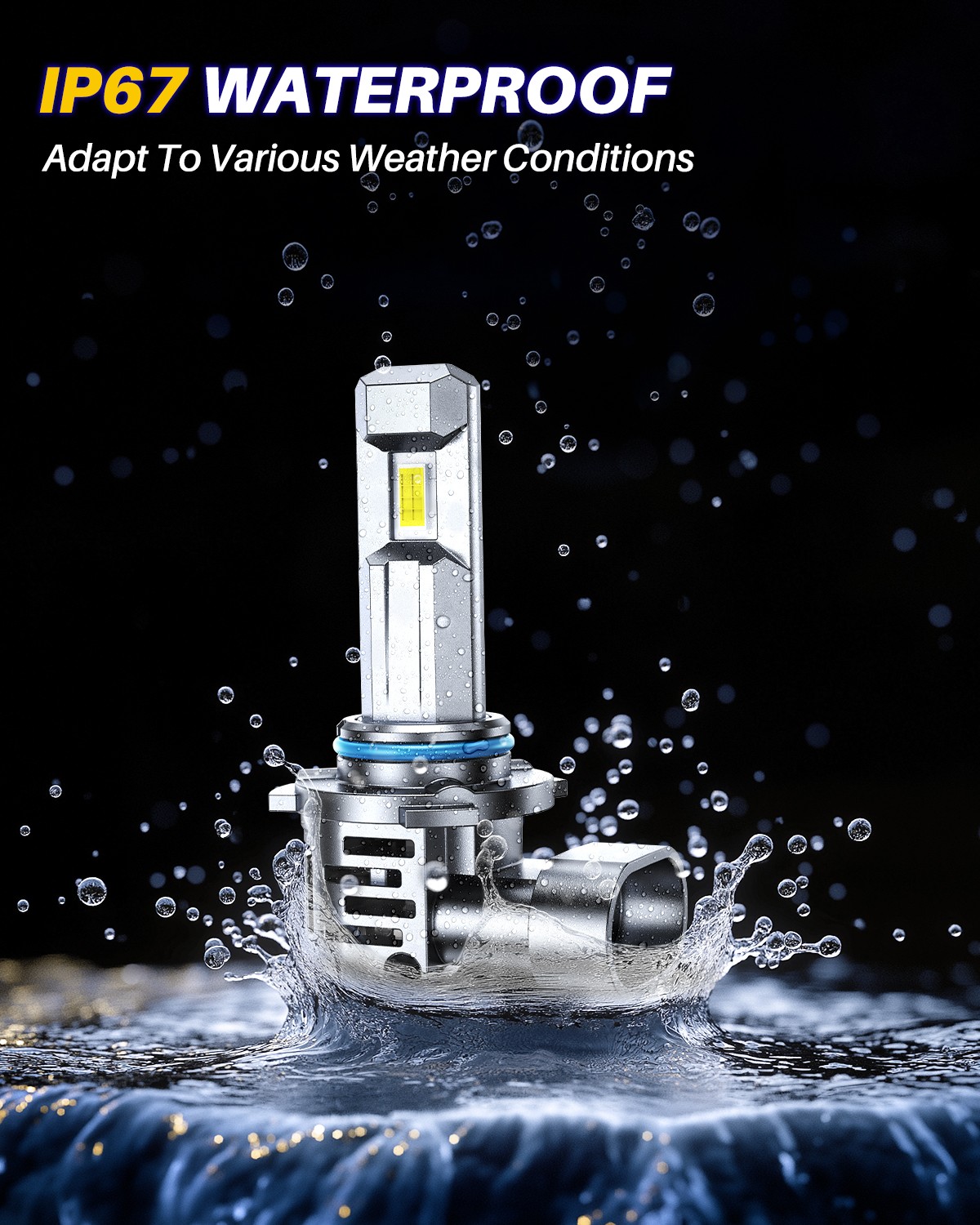 Pair 9006/9005/H4/H11/9012 LED Bulb Built-in Headlight 6500K White Fan Universal