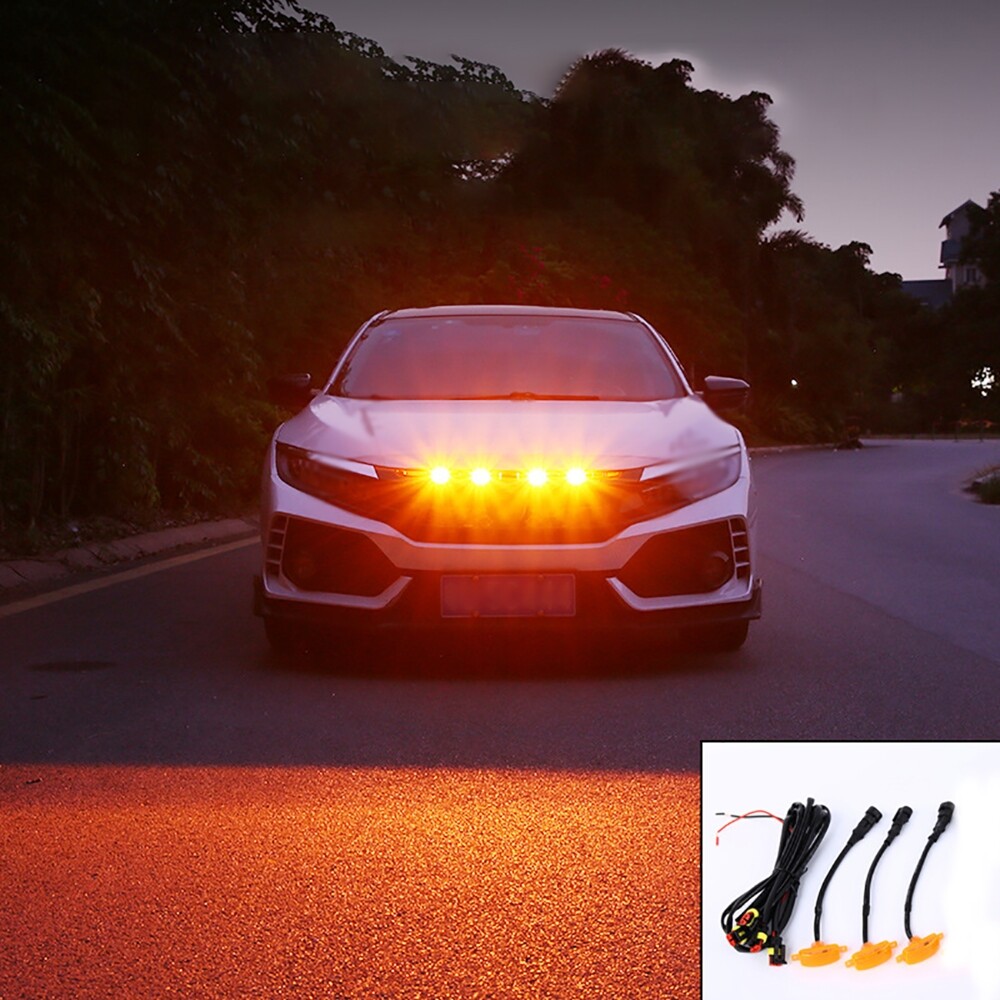 3x Smoked Lens Amber LED Front Grille Running Light For Dodge Ram 1500 2500 3500