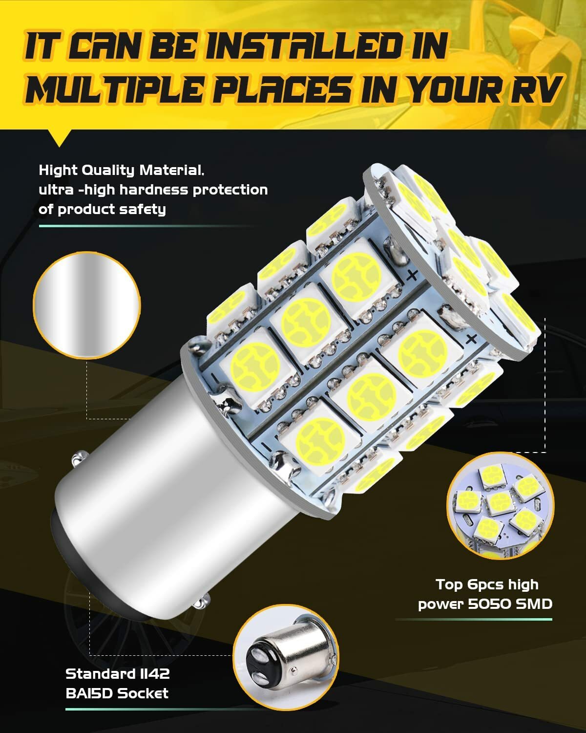 Super LED TAILLIGHT LIGHT BULB for 2004-2007 Yamaha YXR660 Rhino 660 ATV: USA