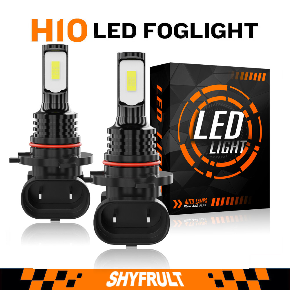 Pair 9140 9145 H10 HB3 9005 LED 100W 6000K White Fog Light Driving DRL Bulb