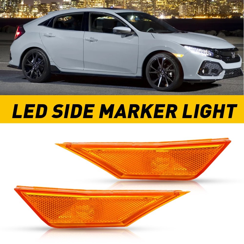 For 2016-2021 Honda Civic Front Bumper Reflector Side Marker Light Assembly USA