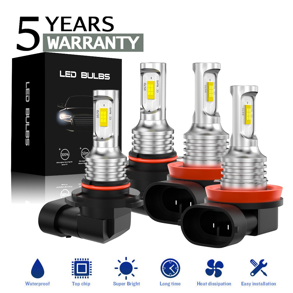 For 2008-2018 Honda Accord LED Headlight High Low Beam Light Bulbs White 6000K