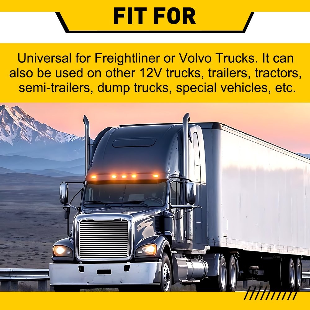 7-70x LED Cab Roof&Side Marker Amber Light Fit Freightliner Volvo Truck Trailer