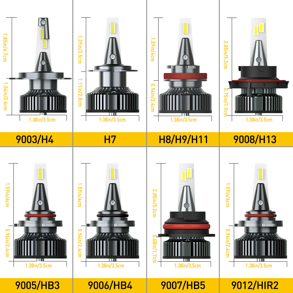 AUXITO H13 9008 LED Headlight Super Bright Bulbs Kit White Hi-Lo Beam 6000K 2/4x