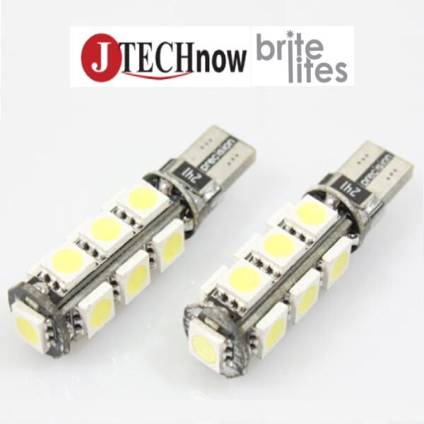 Jtech 2 x T10 13 SMD LED CANBUS Error Free Light Bulb 906 912 921