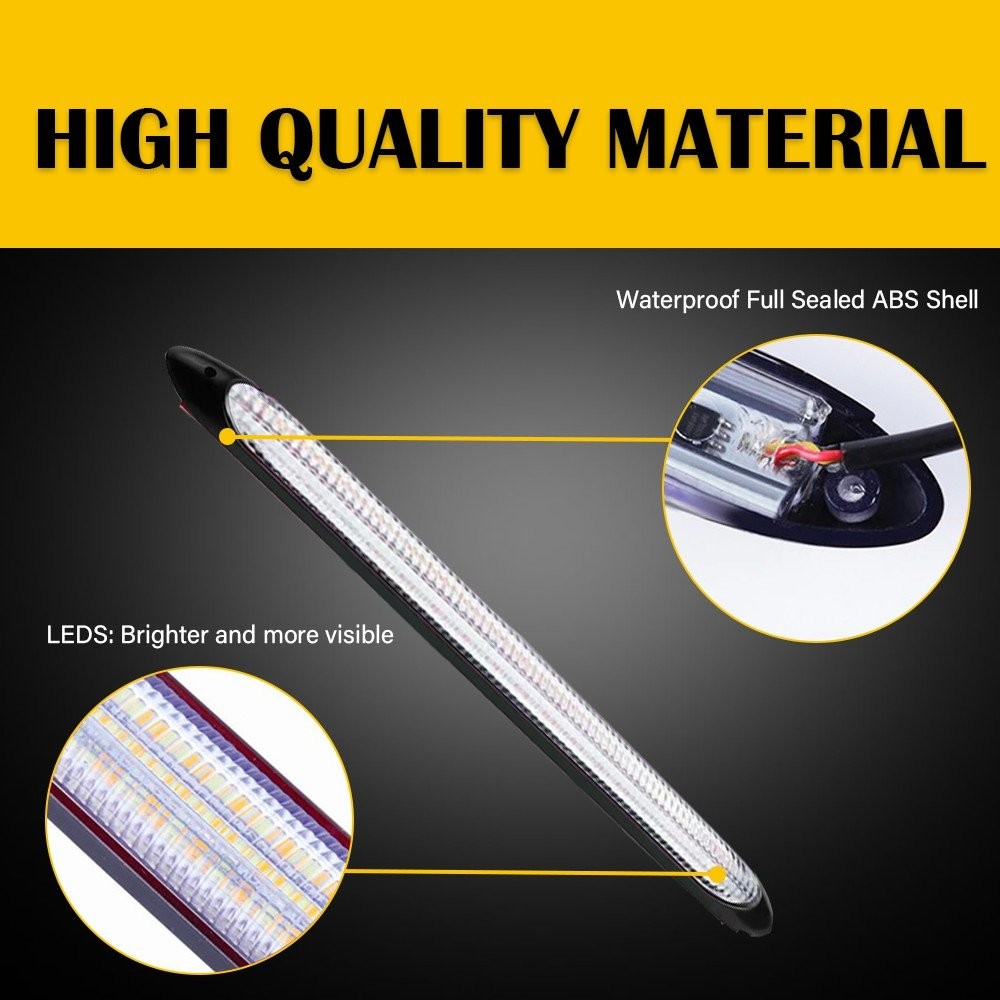 2pcs 34.5CM DRL LED Headlight Daytime Running Sequential Turn Signal Lamps Soft