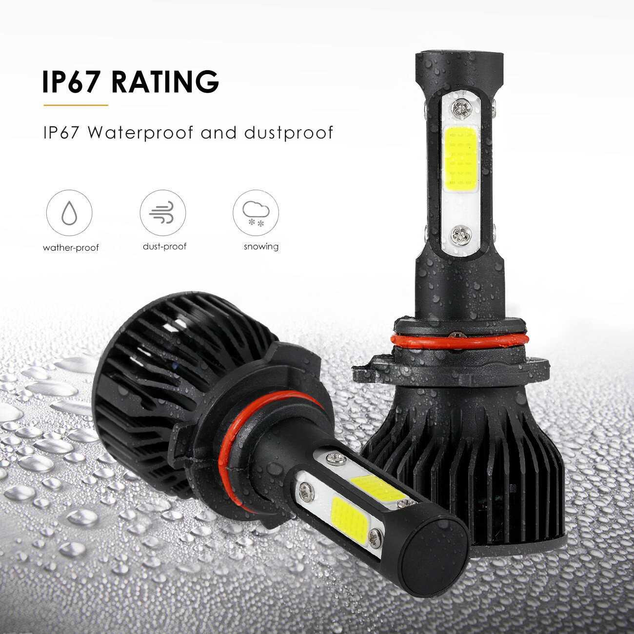 4-sides LED Headlight Canbus Bulbs Fog Lamp Perfect Beam Pattern Replace Halogen
