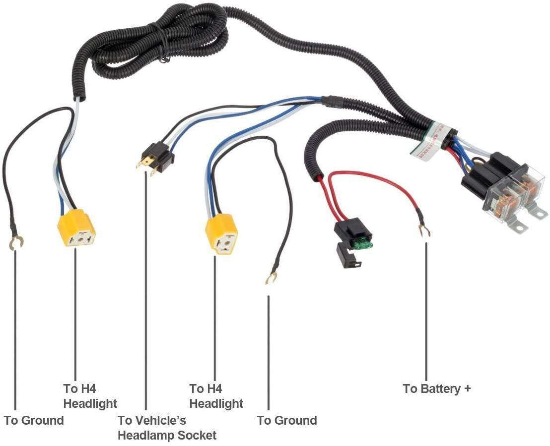 2pcs MAX 80A H4 Headlamp Light Plug H4 Headlight Relay Wiring Harness Kits