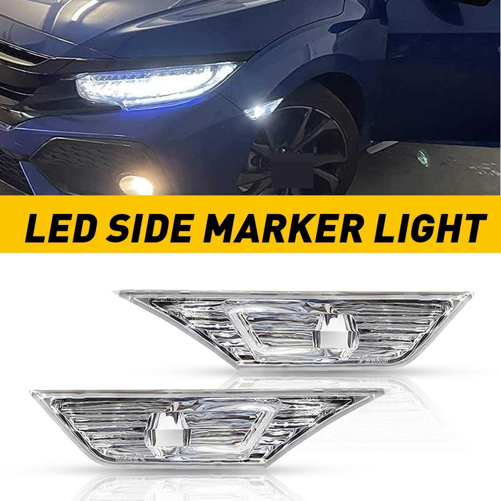 NEW Front Fender Side Marker Light Lamp Lens Set RH LH for 2016-2021 HONDA CIVIC