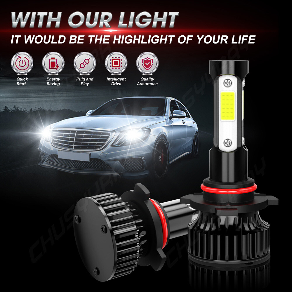 4PCS Mini Combo 9005+H11 LED Headlight Kit High Low Beam Bulbs WHITE 6000K