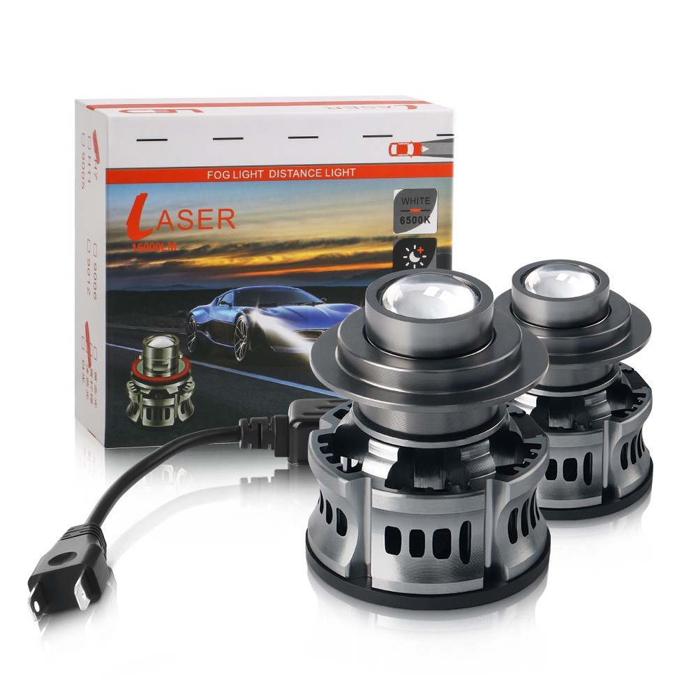 2PCS Projector Lens LED Laser H11 9005 9006 Fog Light Lamp Headlight Bulbs