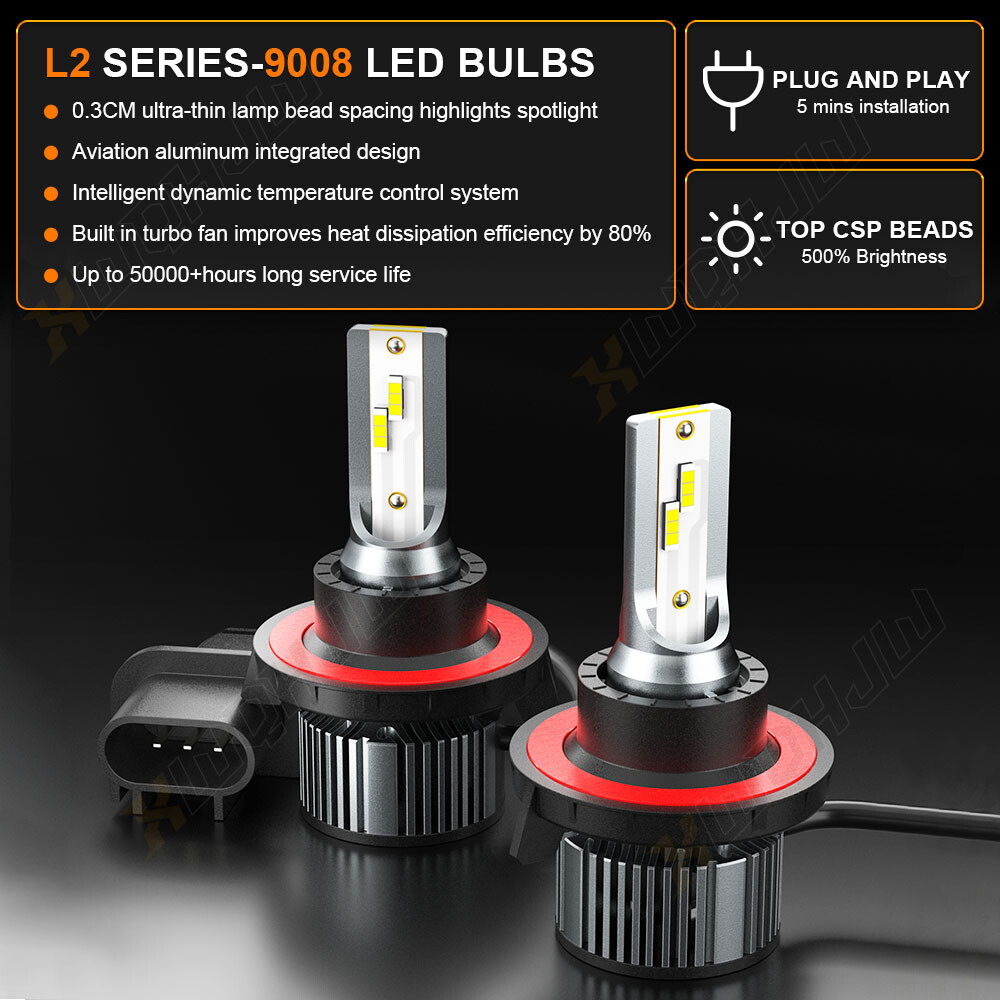 9008 9145 6500K LED Headlight Fog Light Bulbs For RAM 1500 2500 3500 2011-2012