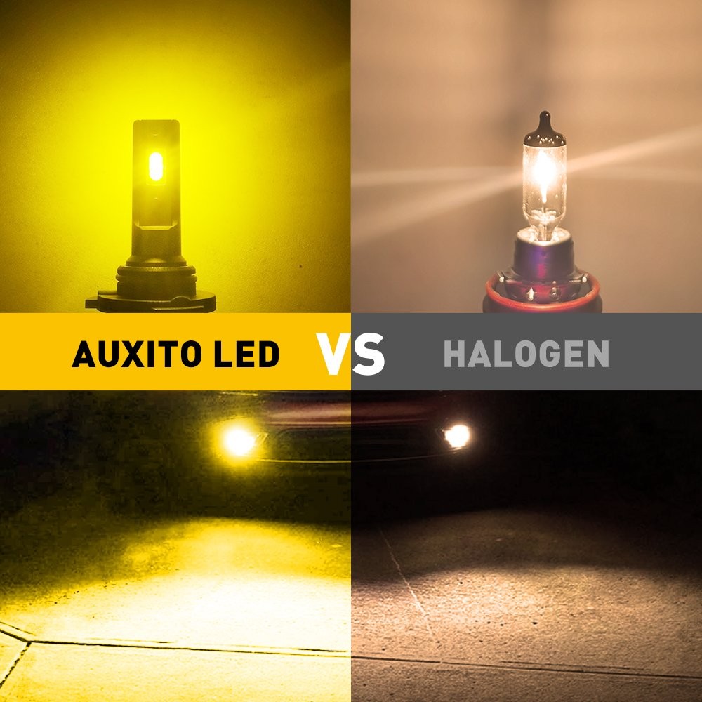 H10 9045 9040 3000K Fog Lights CSP LED Chips DRL Replacement for Cars Pack of 2