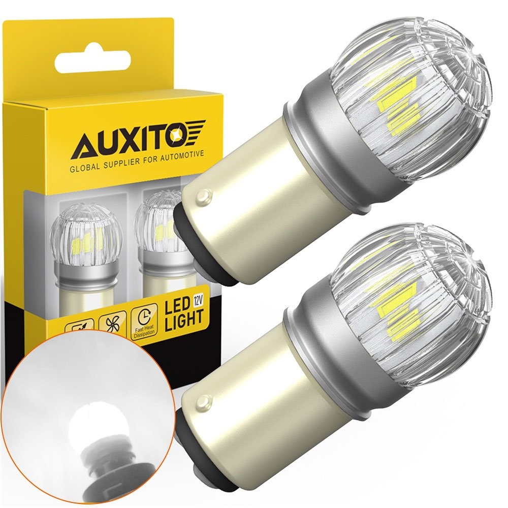 White 6500K LED AUXITO 1157 BAY15D SMD Car Truck Stop Tail Brake Light Bulbs Set
