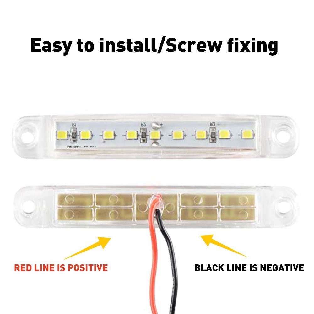 10Pcs 12V Marker Lights LED Car Truck Trailer Clearance Side Light White Lamps