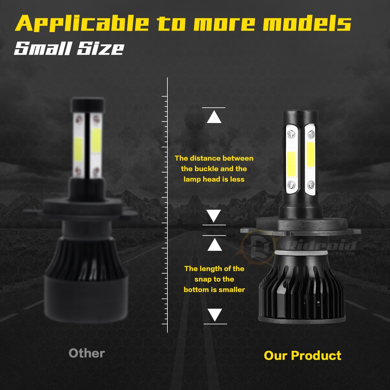 2x H4 / 9003 4-Sides LED Headlight Conversion Kit 2400W 360000LM Hi/Lo Beam Bulb