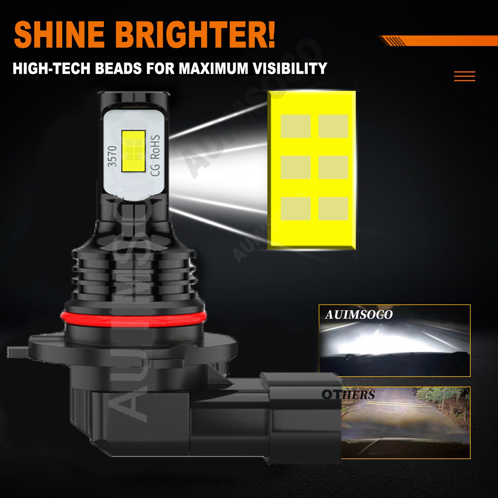 Super Bright Cold White 9005 9006 880 LED Headlight Hi-Low Beam Fog Light Bulbs