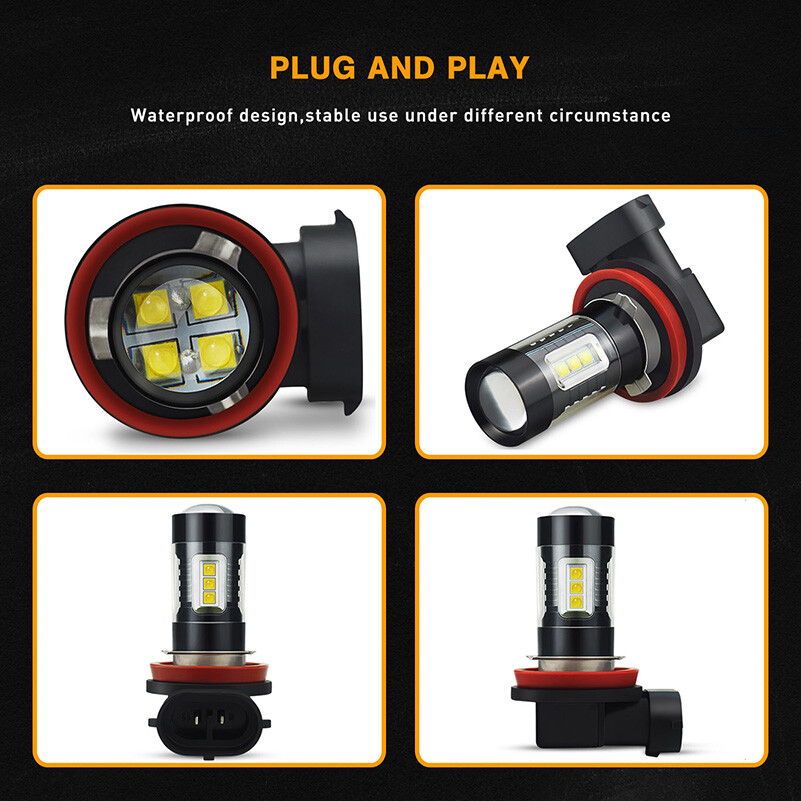 6x LED Headlight Hi+Lo+Fog Light For Jeep Grand Cherokee 1999-2010 6000K+3000K