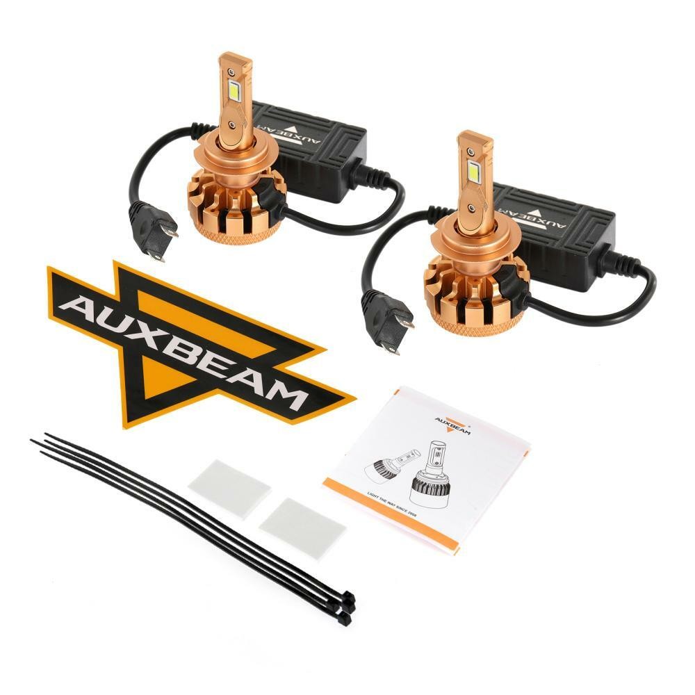 AUXBEAM H7 Canbus LED Headlight Super Bright Bulb White 18000LM High/Low Beam 2x