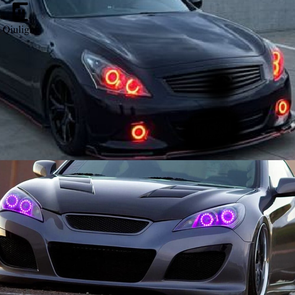 For Car Headlight & Fog Lights LED RGB Rings Halo Rings Angel eyes 40mm to 140mm