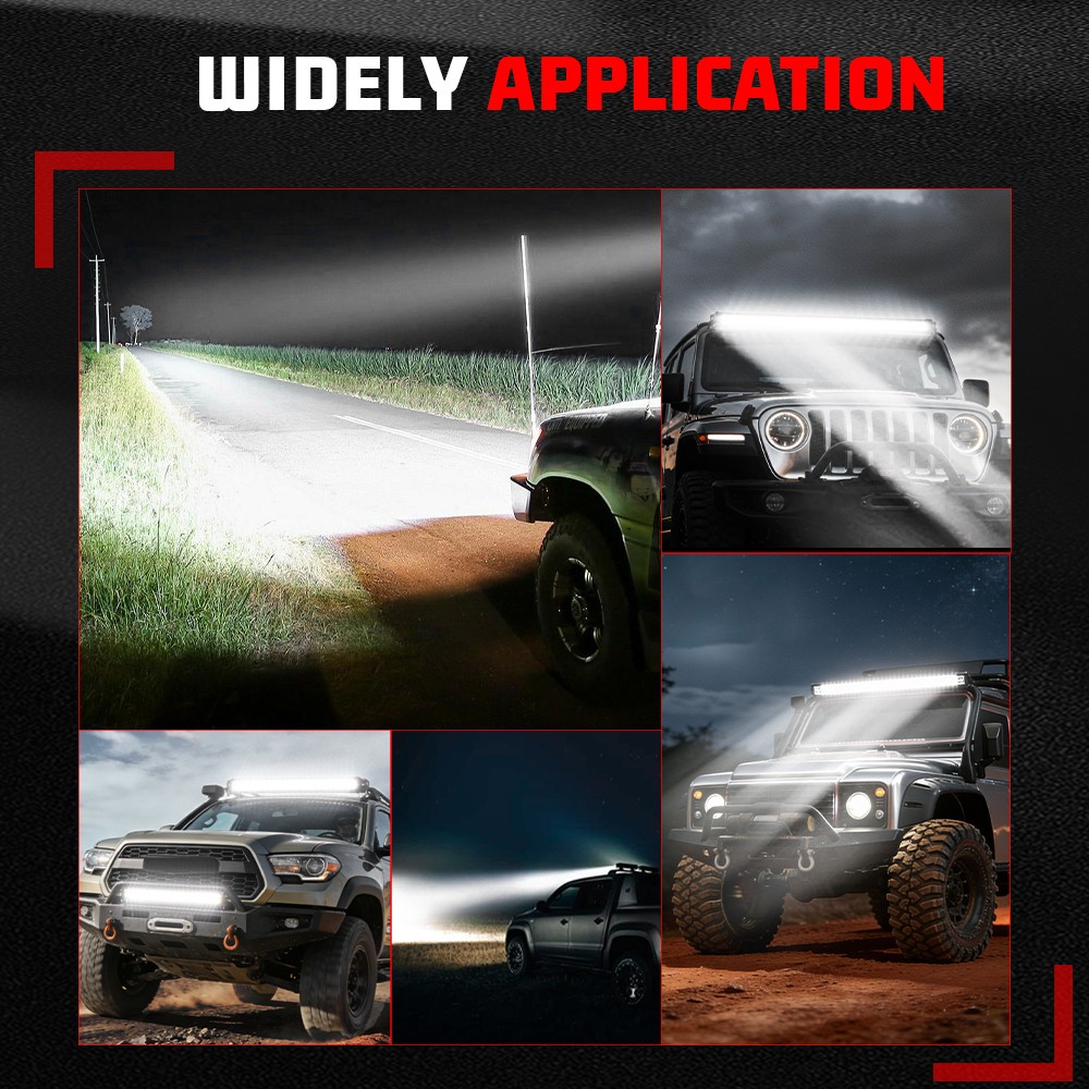 Dual Row 15″20″24″28″33″42″48″ LED Light Bar Spot Flood Combo Truck 4WD Offroad
