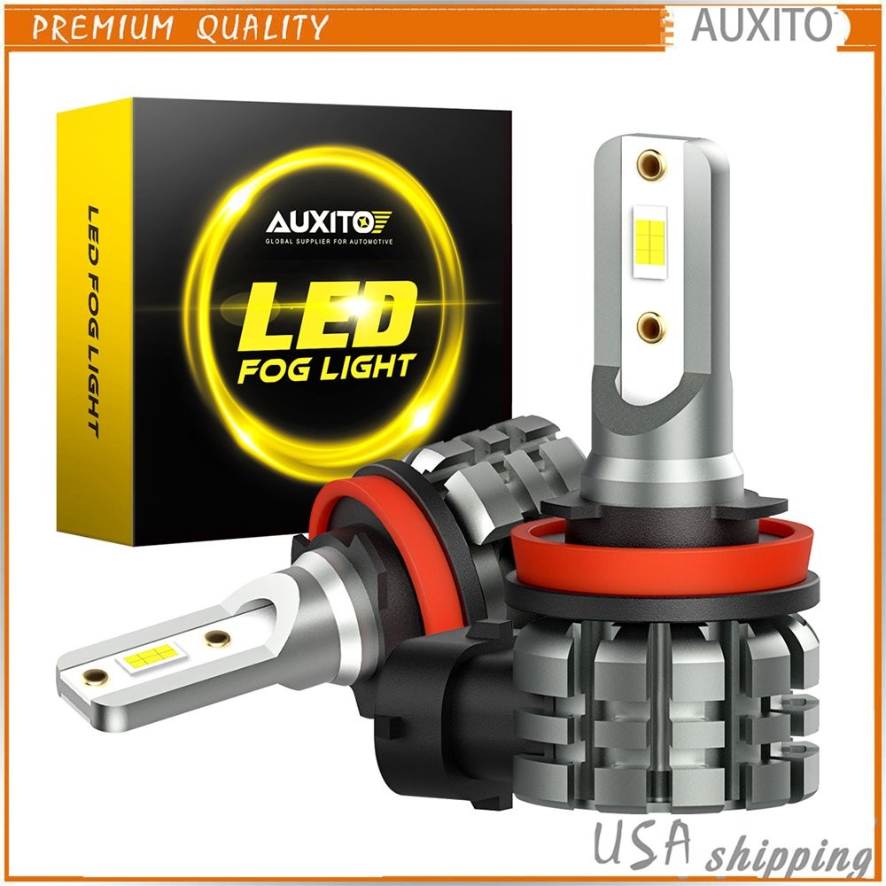 AUXITO White H8 Fog Daytime Running H11 Light H9 LED Bulb High Power 1/2set