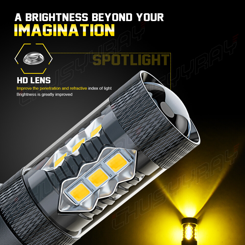 5202 5201 2504 H16 LED Fog Light Bulbs 3000K Gold yellow 16000LM High Power Pair