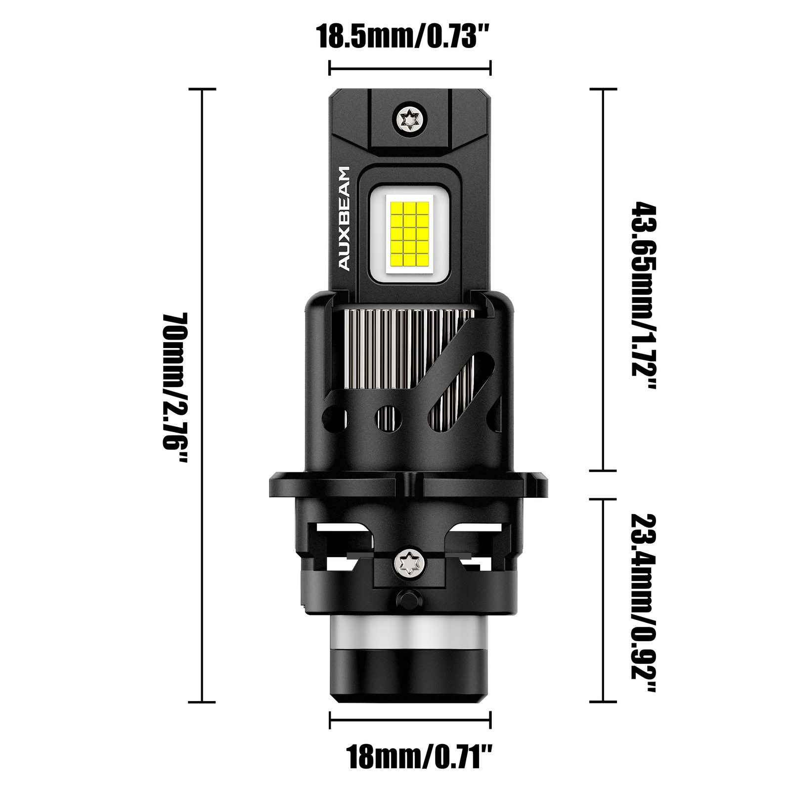 AUXBEAM D2C D2S D2R 6500K LED Headlight Bulbs Replace HID Xenon High/Low Beam 2x