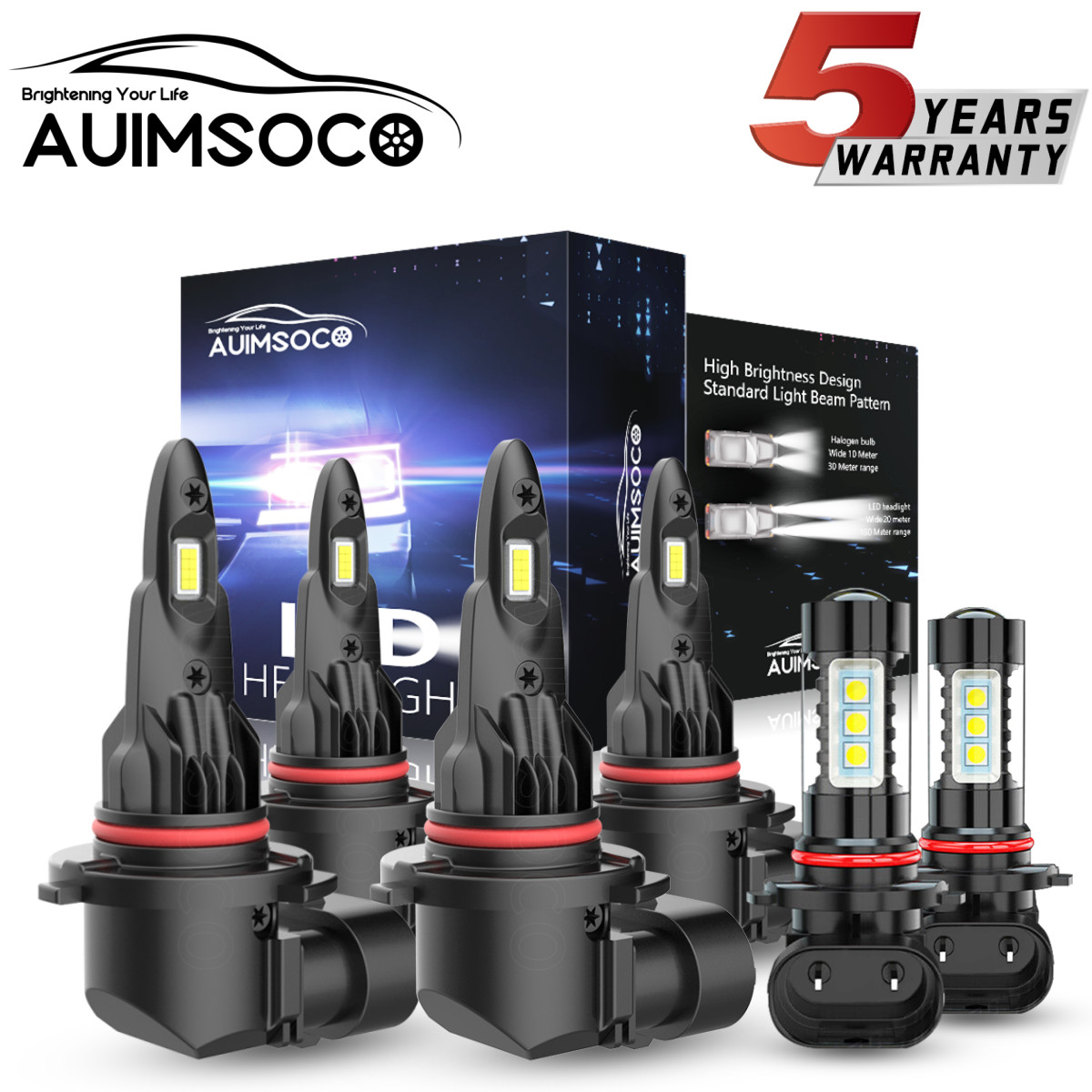 For Toyota Matrix Wagon 4-Door 2003-2008 1:1 Size LED Headlight Fog Light Bulbs