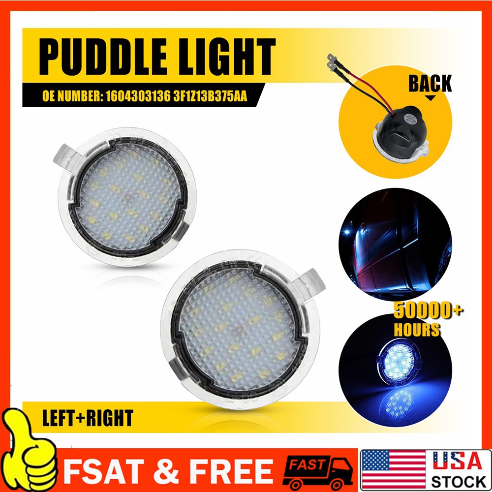 LED Side Rear View Mirror Puddle Lights For Ford F150 Explorer Edge Taurus 1-10X