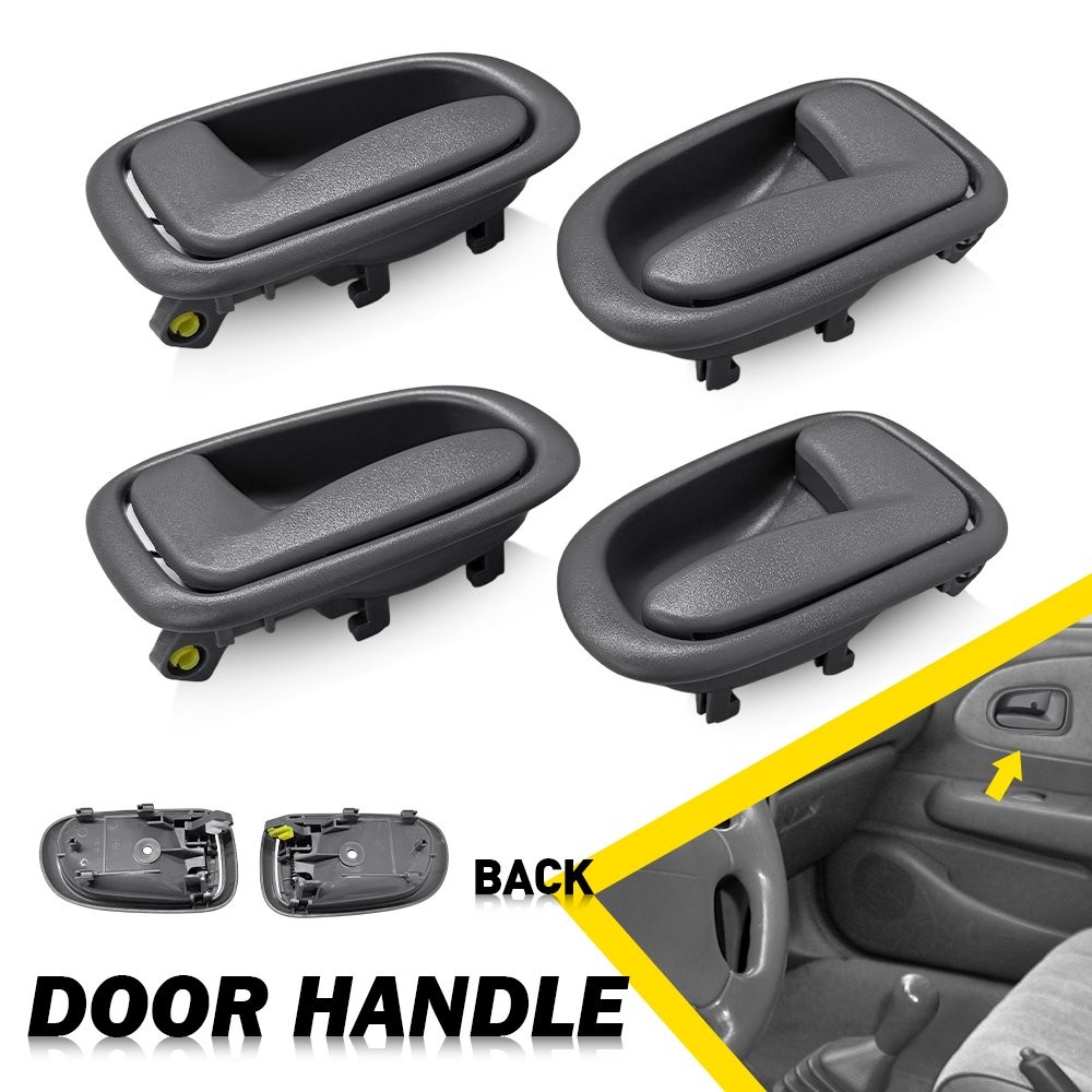 Gray Inner Door Handle For 1993-97 Toyota Corolla Prizm Set Front & Rear 1-5SET