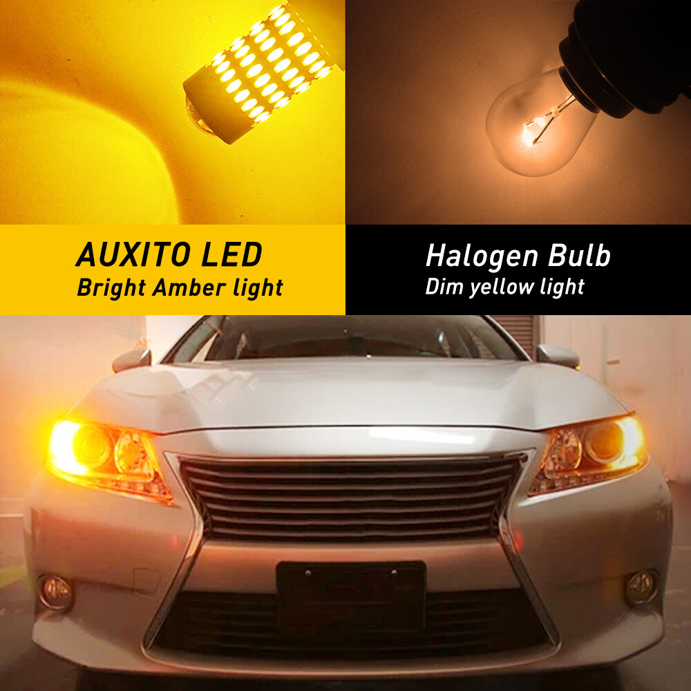 AUXITO 3157 4157 48W LED Front Turn Signal Blinker Corner Light Bulb Amber 3000K