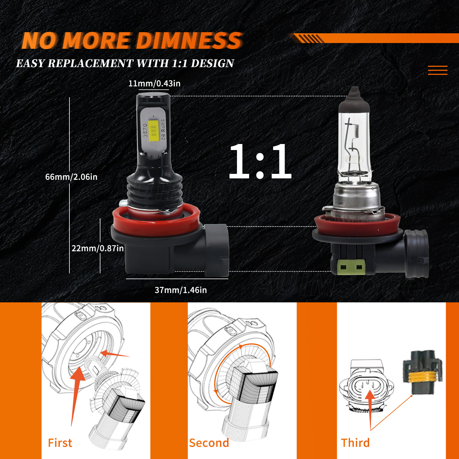 H11 H9 LED Headlight Super Bright Bulbs Kit 8000K White 330000LM High/Low Beam