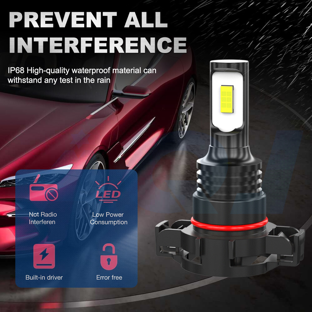 US 9012 LED Headlight High Low Beam H16/5202/2504 Fog Light Bulbs Kit 6000K 4pcs