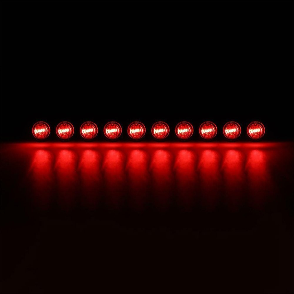 Red Marker Lights 3/4″ LED Truck Trailer Round Clearance Side Light Super Bright